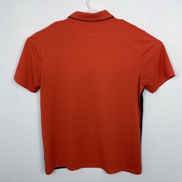 NIKE Dri-Fit Icon Colorblock Golf Shirt Swoosh 882085-852 Mens Sz L Orange Black - Picture 5 of 6